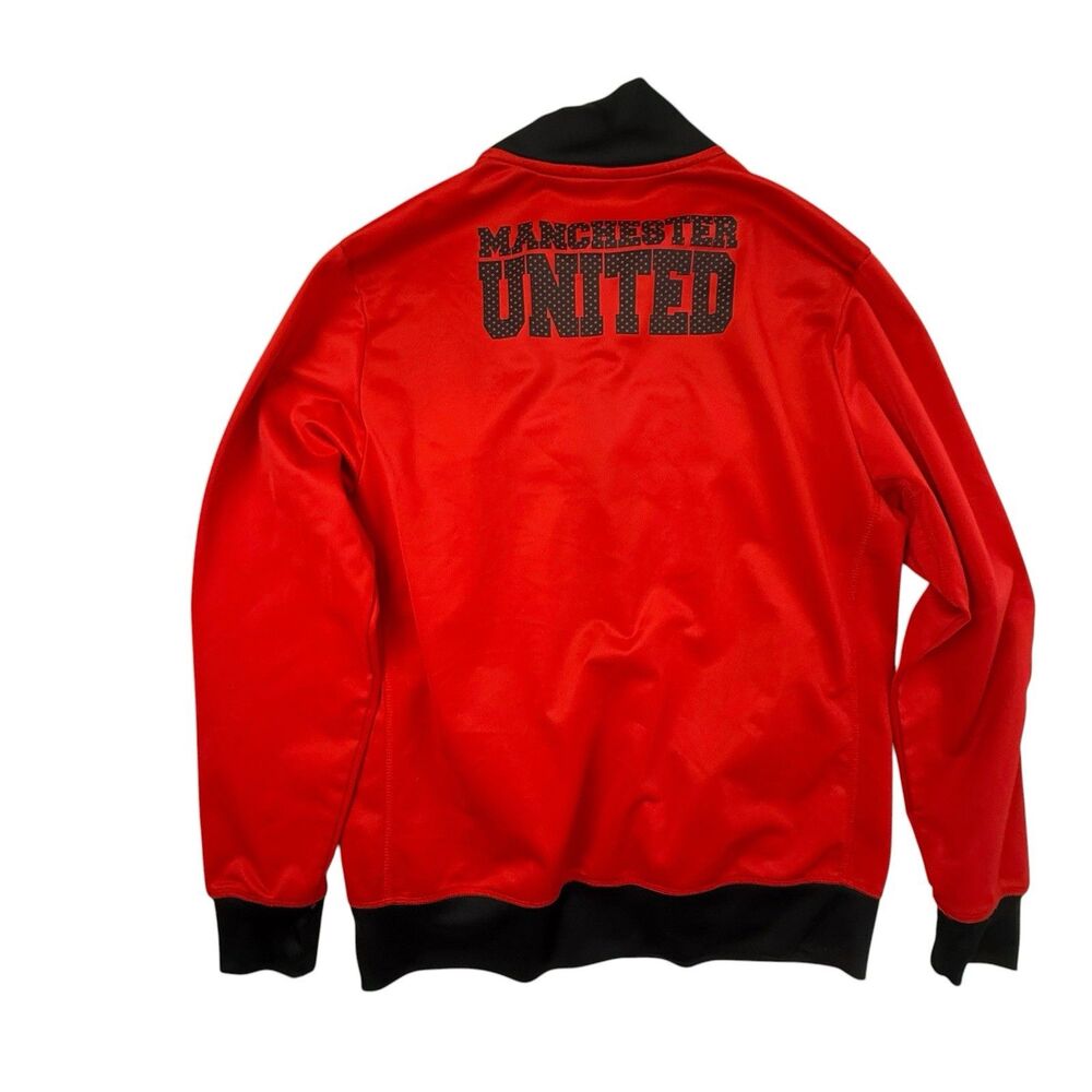 Manchester United Jacket Men Large Red Full Zip MUFC Soccer Football Official